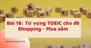 Bài 16 Từ vựng TOEIC chủ đề Shopping - Mua sắm