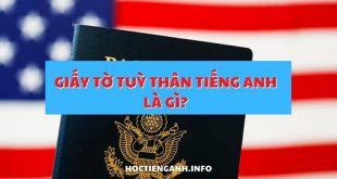 Giấy tờ tuỳ thân Tiếng Anh là gì