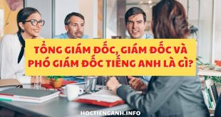 Tổng giám đốc, giám đốc và phó giám đốc Tiếng Anh là gì