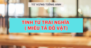 Tính từ trái nghĩa ( Miêu tả đồ vật)